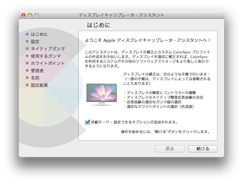 ディスプレイキャリブレーションアシスタント