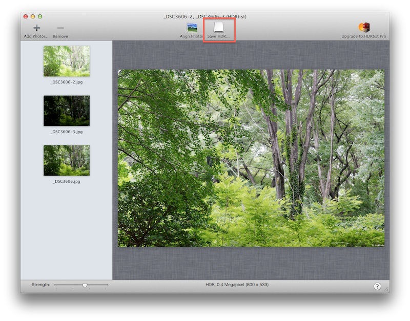 HDRtistファイル保存