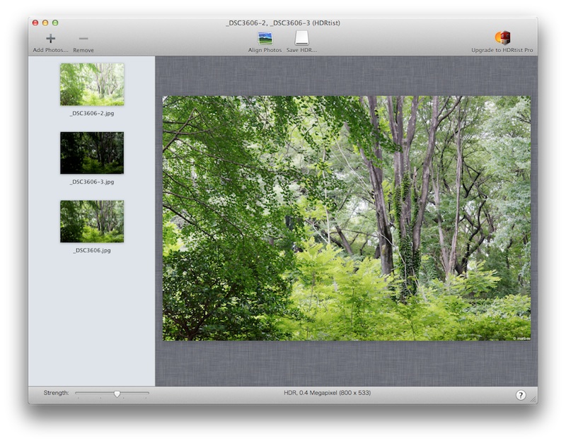 HDRtistファイル入力後