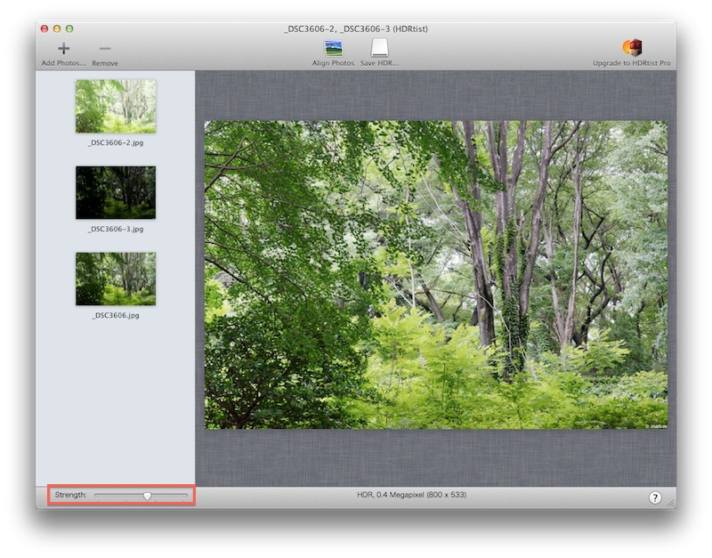 HDRtistスライダー