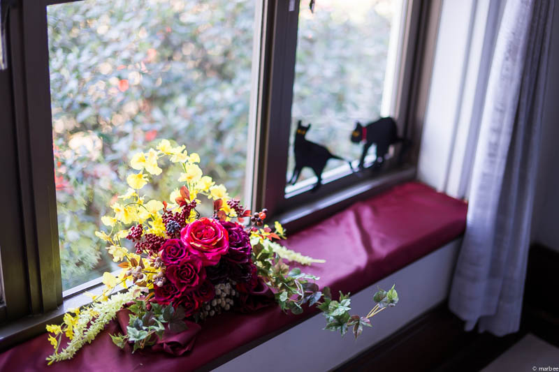 イギリス館 ハロウィーン仕様の窓