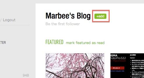 feedlyのFeed追加ボタン