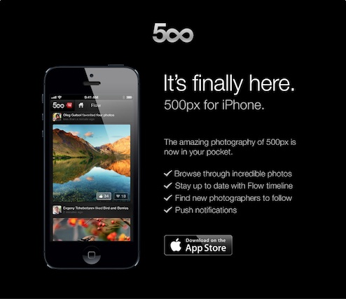 500pxiPhoneアプリ