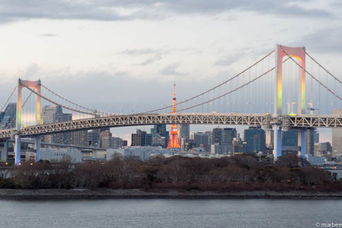 レインボーブリッジと東京タワー