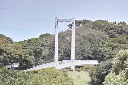 野毛山公園展望台から見た動物園との陸橋