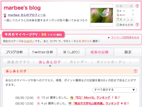 blogramカテゴリマイスター2012年9月