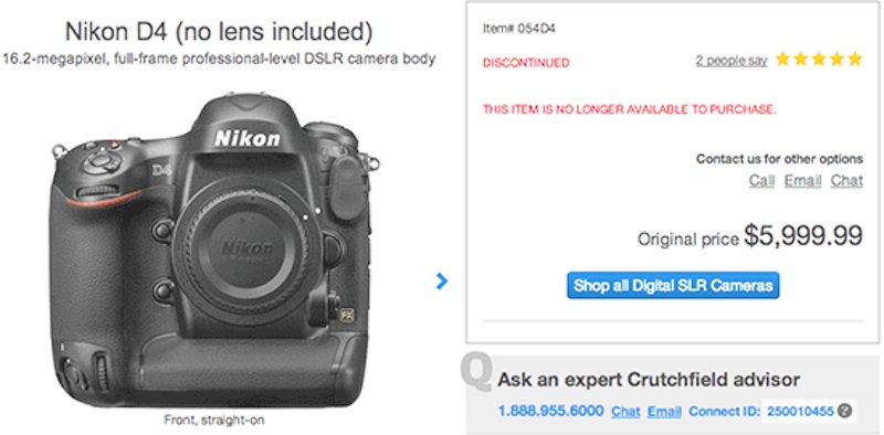 Nikon D4 ディスコン