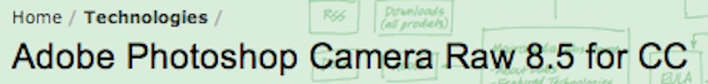 Adobe Photoshop Camera Raw 8.5 for CC