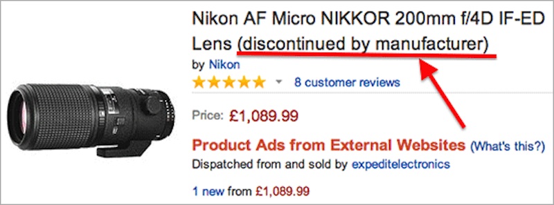 Nikon AF Micro-Nikkor 200mm f:4D IF-ED ディスコン