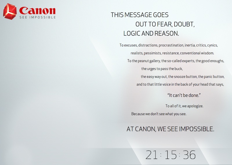 Canon謎のテザー広告